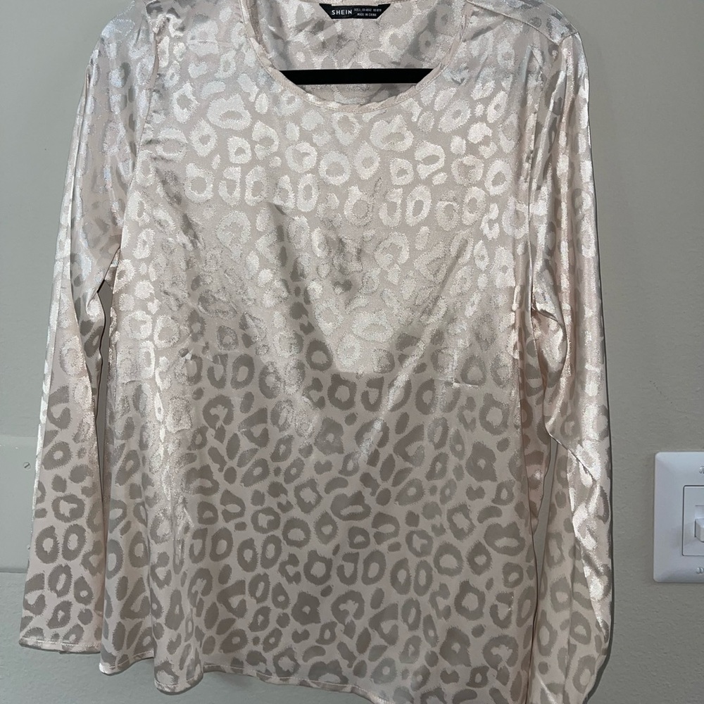 Pale Pink leopard print blouse